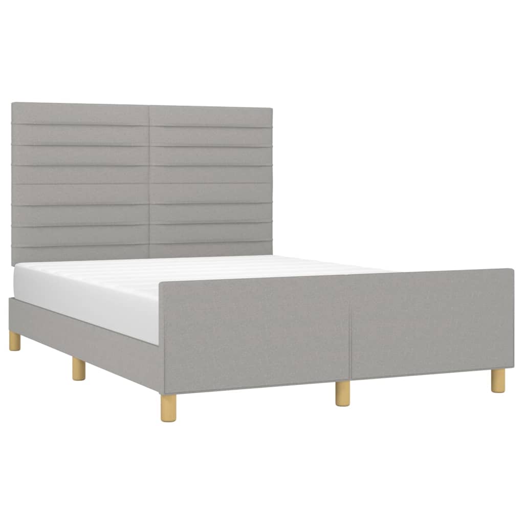 Okvir za krevet bez madraca svjetlosivi 140 x 190 cm od tkanine