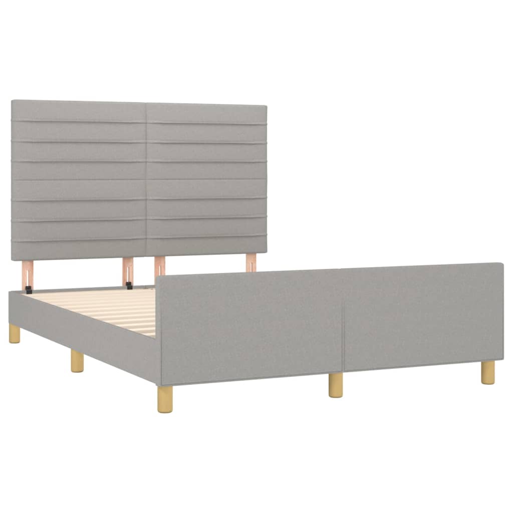 Okvir za krevet bez madraca svjetlosivi 140 x 190 cm od tkanine