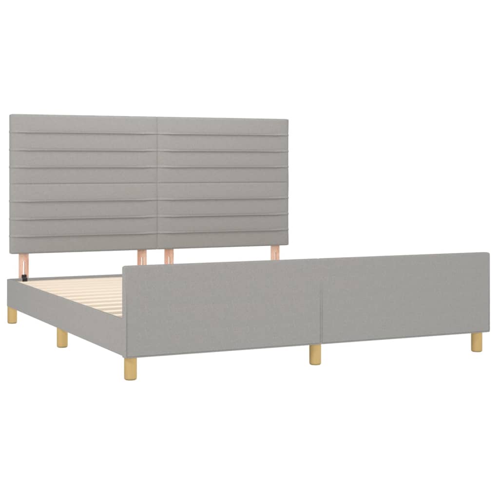 Okvir za krevet bez madraca svjetlosivi 160 x 200 cm od tkanine