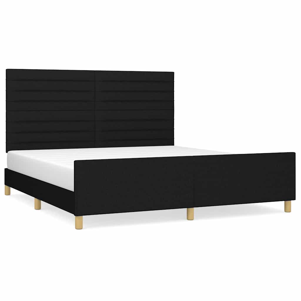 Okvir za krevet bez madraca crni 160x200 cm od tkanine