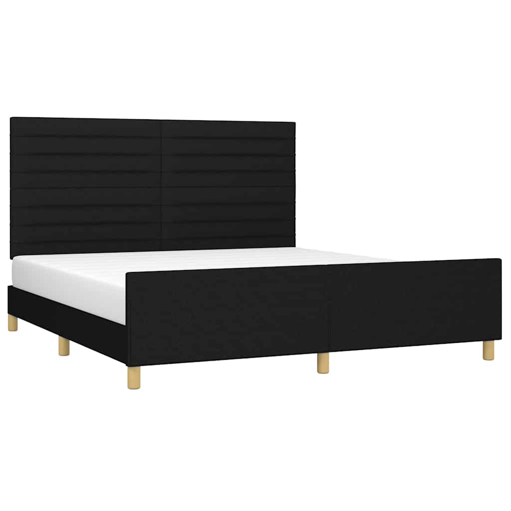 Okvir za krevet bez madraca crni 160x200 cm od tkanine
