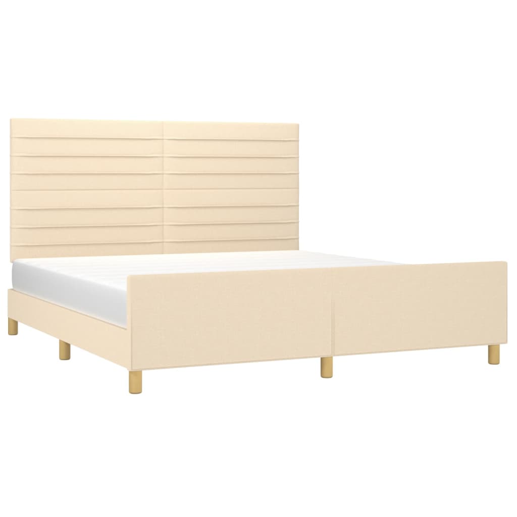 Okvir za krevet bez madraca krem 160x200 cm od tkanine