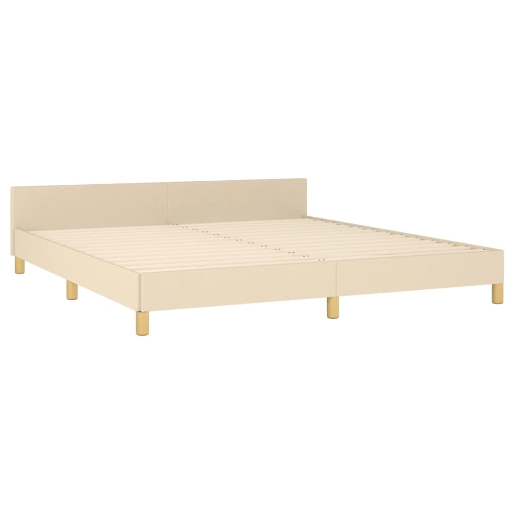 Okvir za krevet bez madraca krem 160x200 cm od tkanine