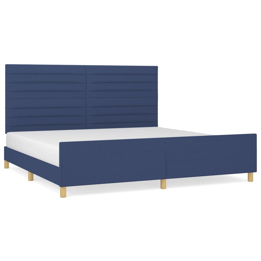 Okvir za krevet bez madraca plavi 200x200 cm od tkanine