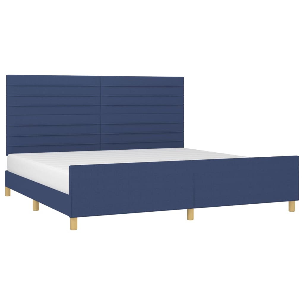 Okvir za krevet bez madraca plavi 200x200 cm od tkanine