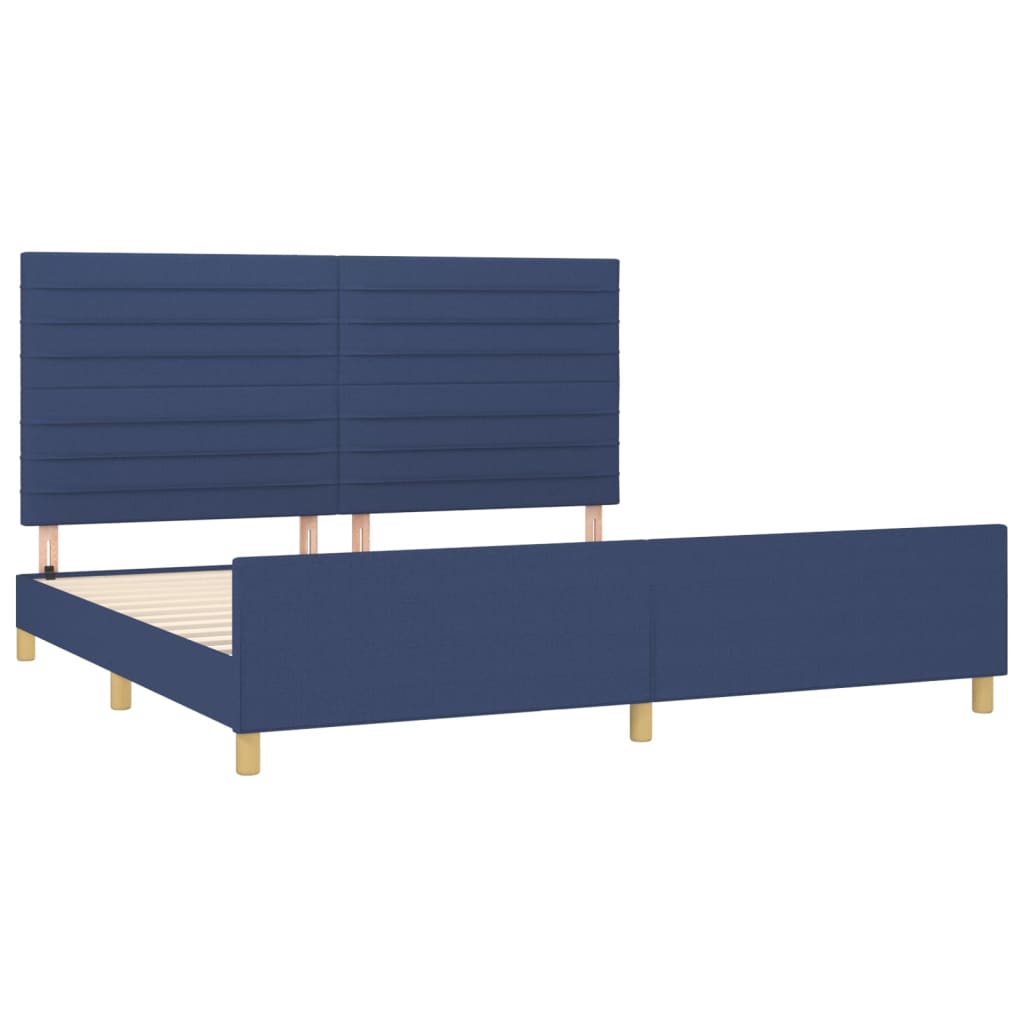 Okvir za krevet bez madraca plavi 200x200 cm od tkanine