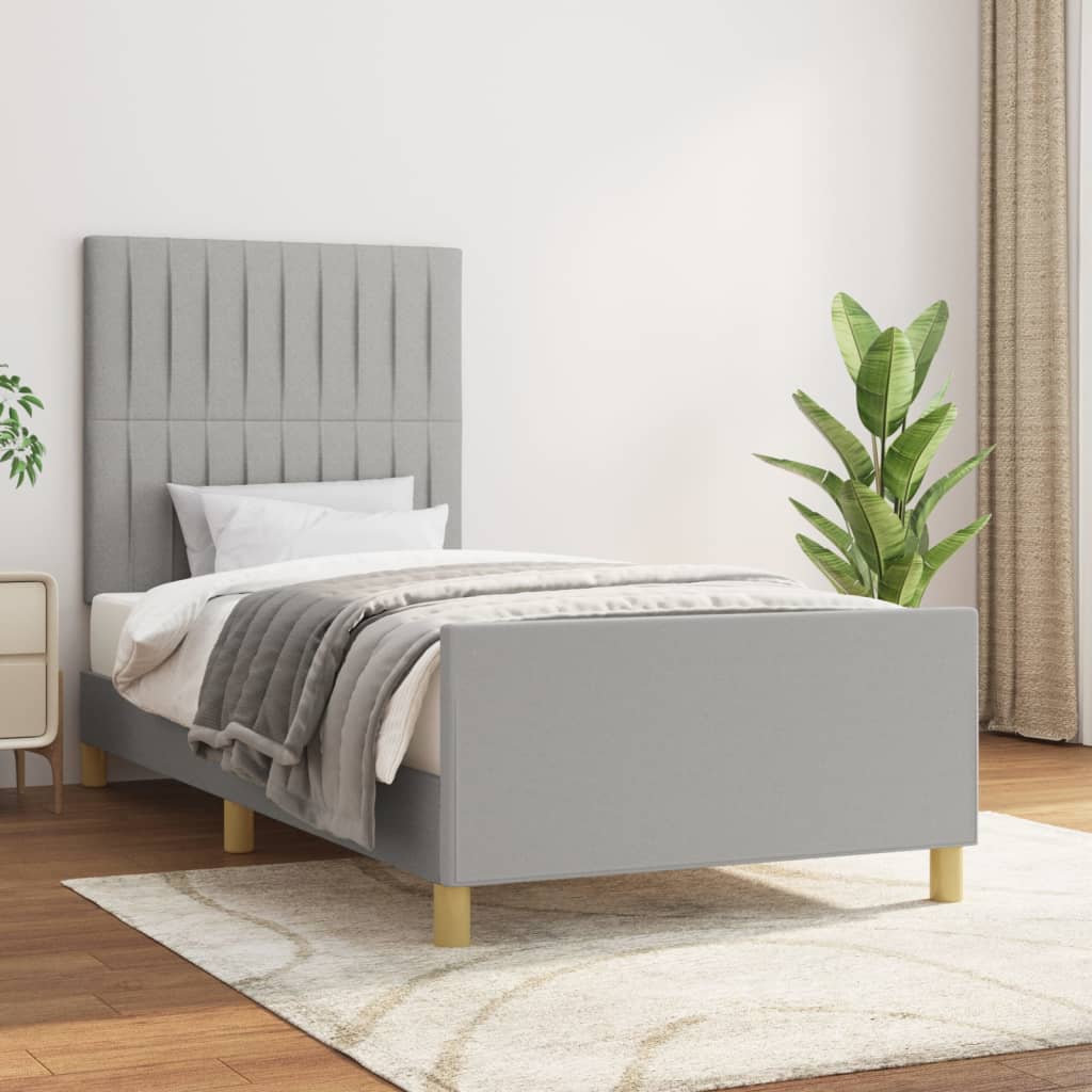 Okvir za krevet bez madraca svjetlosivi 80x200 cm od tkanine