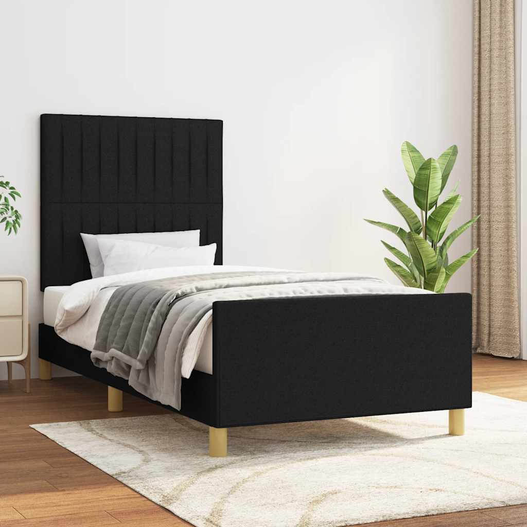Okvir za krevet bez madraca crni 80x200cm od tkanine