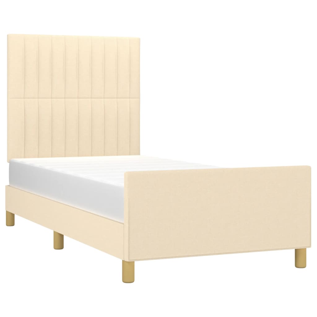 Okvir za krevet bez madraca krem 90x200cm od tkanine