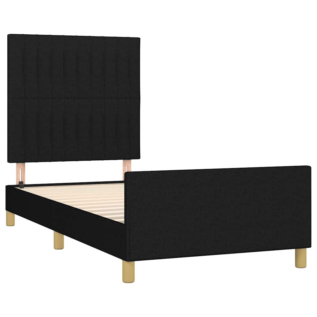 Okvir za krevet bez madraca crni 100x200 cm od tkanine
