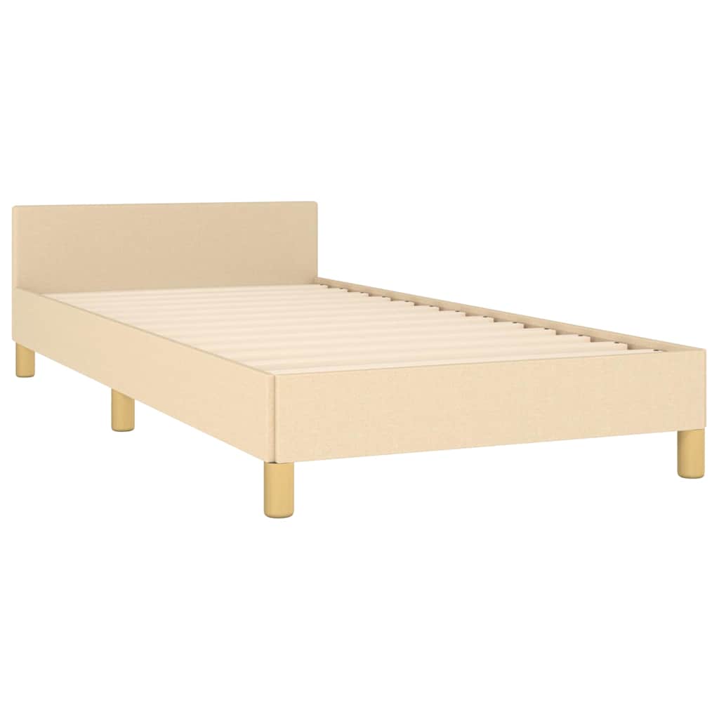 Okvir za krevet bez madraca krem 100 x 200 cm od tkanine