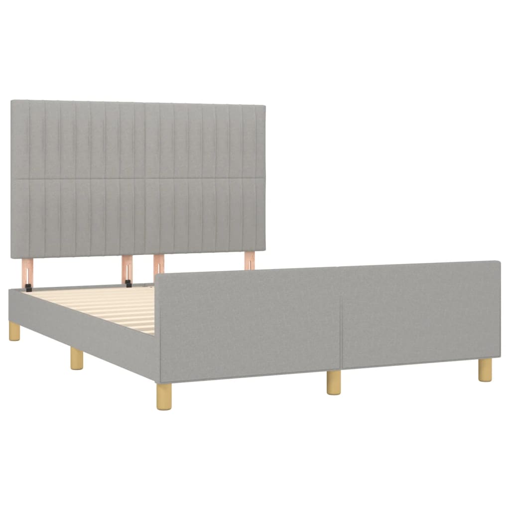 Okvir za krevet bez madraca svjetlosivi 140 x 190 cm od tkanine