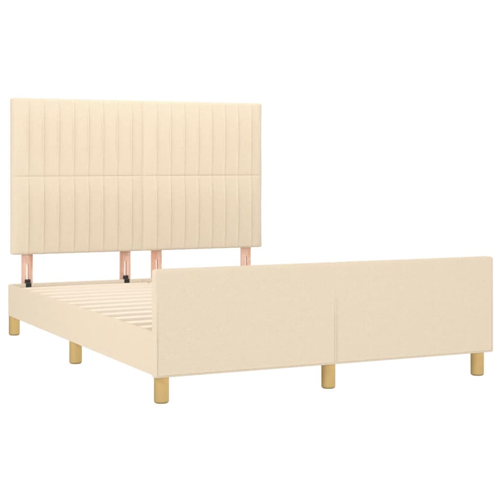 Okvir za krevet bez madraca krem 140 x 190 cm od tkanine