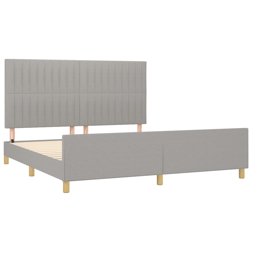 Okvir za krevet bez madraca svjetlosivi 160 x 200 cm od tkanine