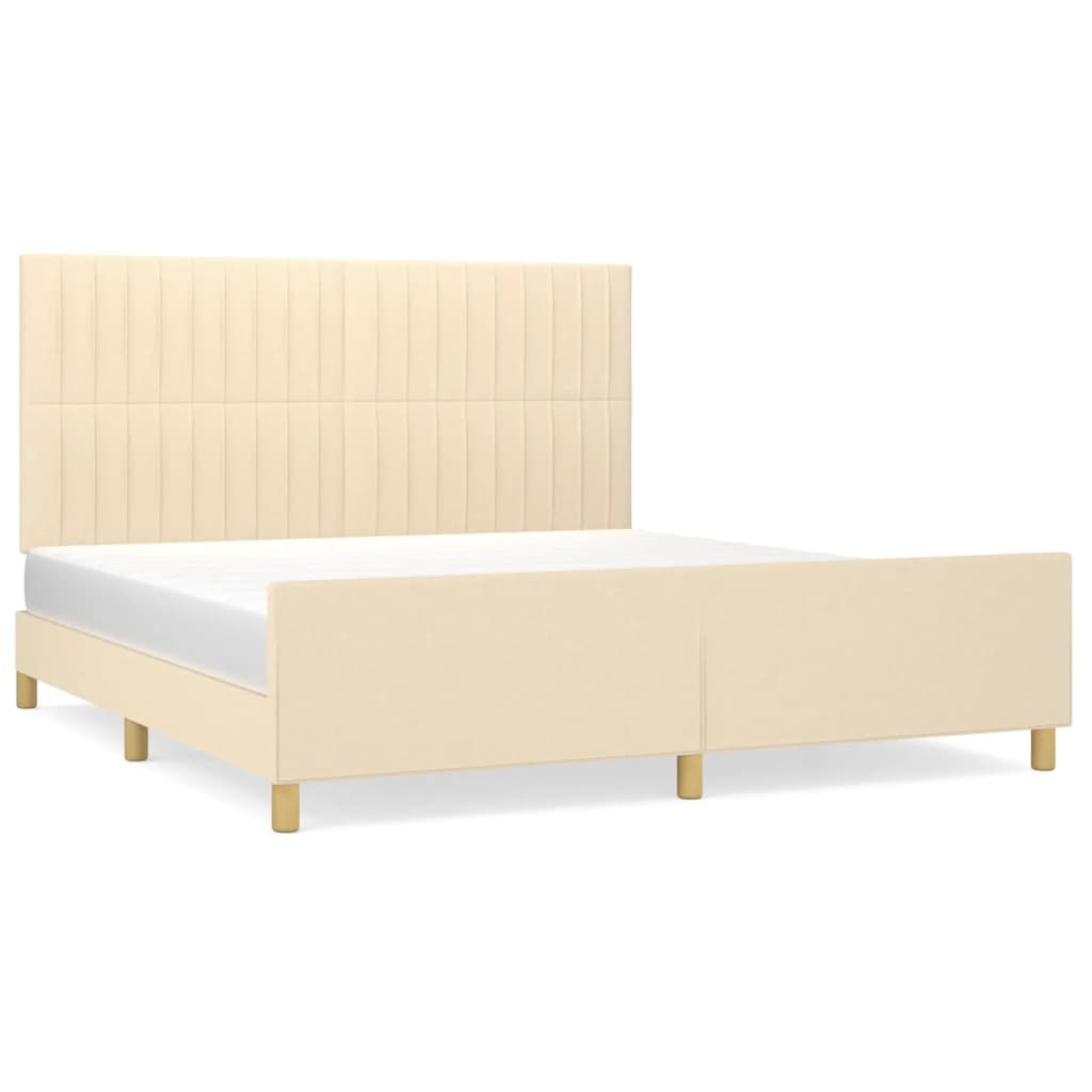 Okvir za krevet bez madraca krem 160x200 cm od tkanine