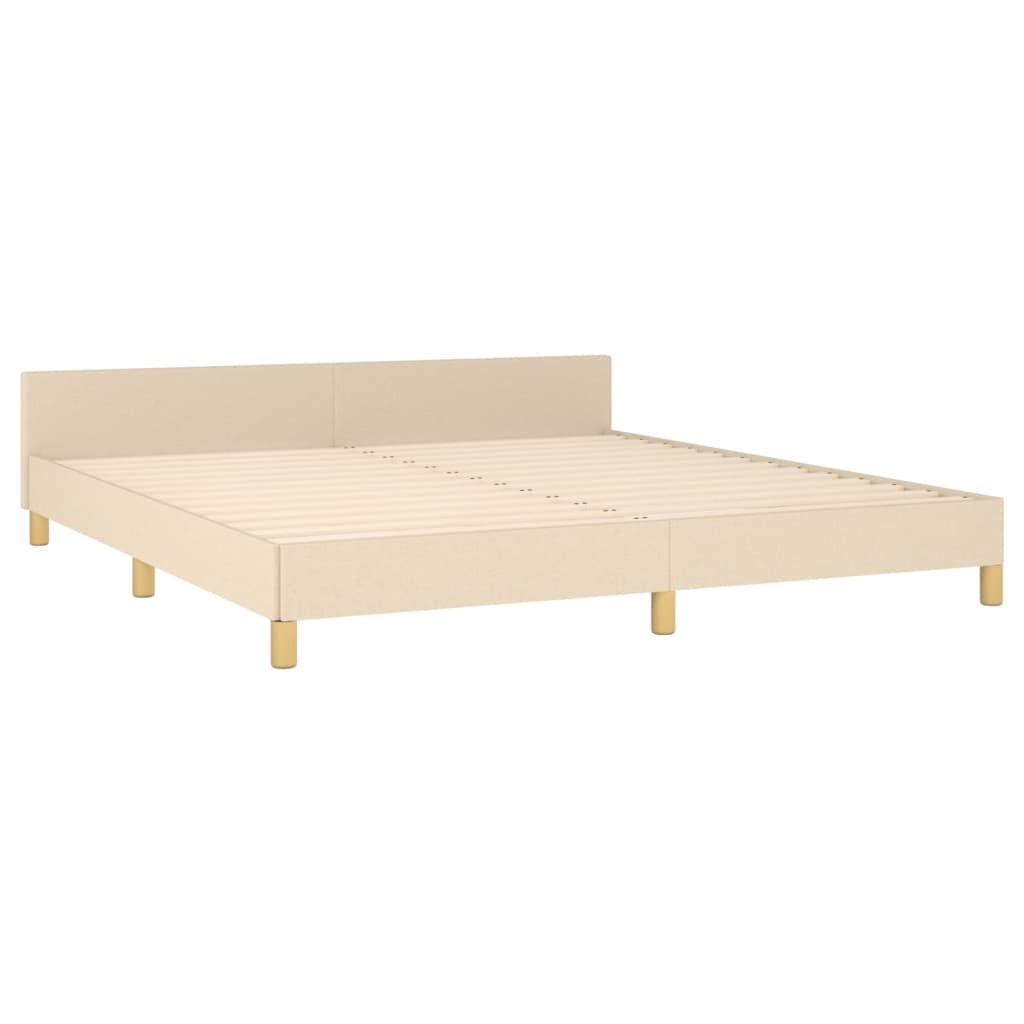 Okvir za krevet bez madraca krem 180 x 200 cm od tkanine