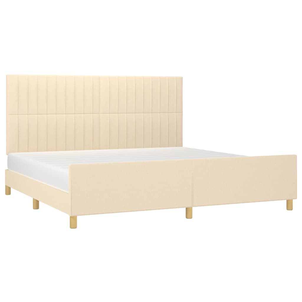 Okvir za krevet bez madraca krem 200x200 cm od tkanine