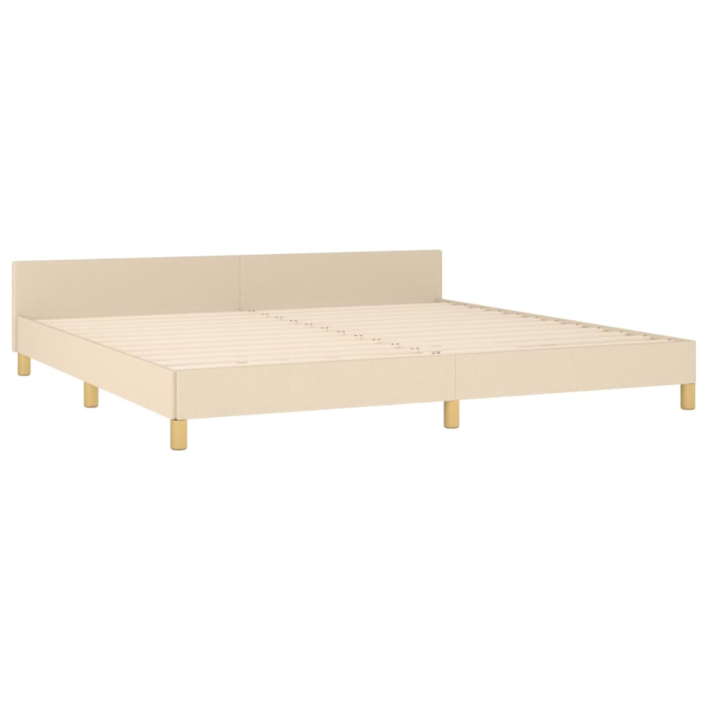 Okvir za krevet bez madraca krem 200x200 cm od tkanine