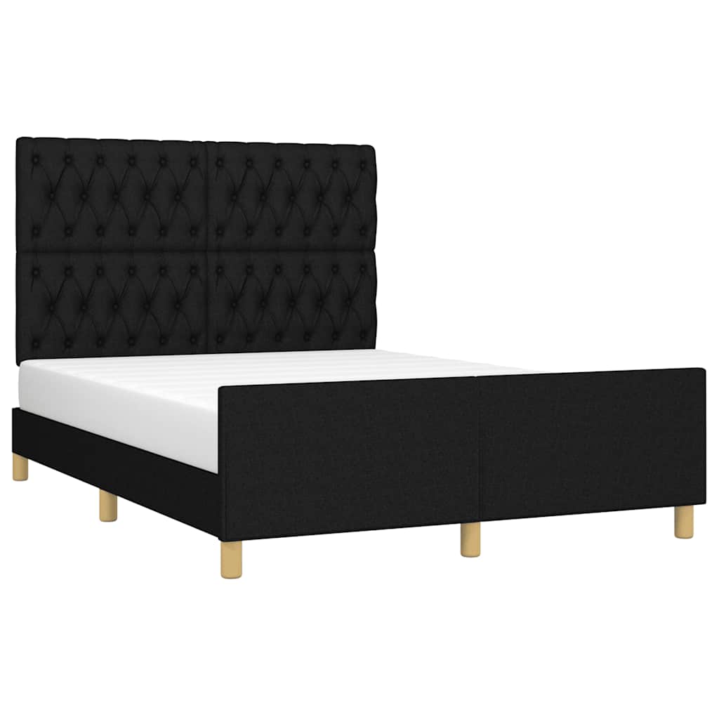 Okvir za krevet bez madraca crni 140 x 190 cm od tkanine