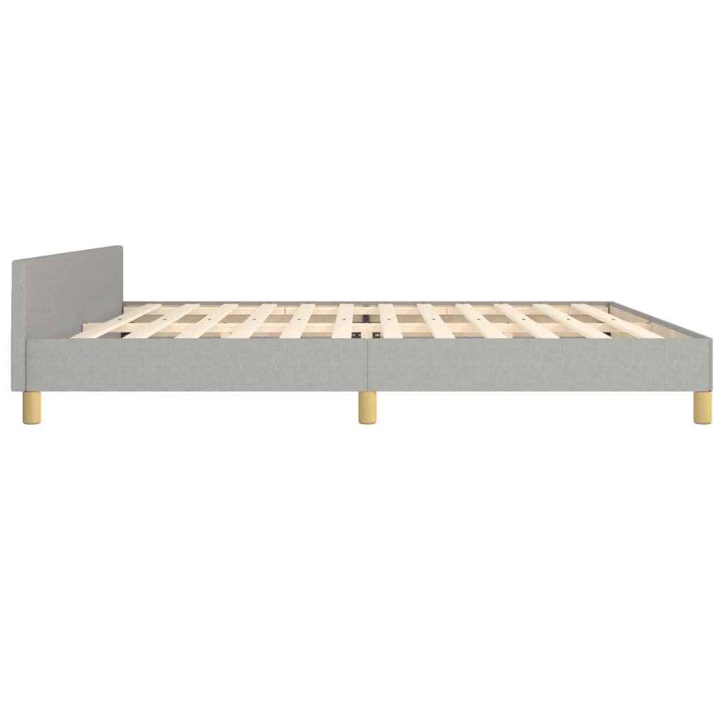 Okvir za krevet s uzglavljem svjetlosivi 200x200 cm od tkanine