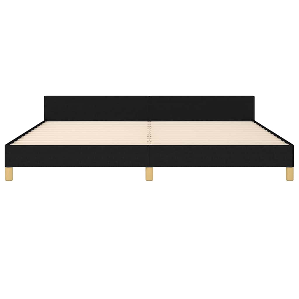 Okvir za krevet s uzglavljem crni 200 x 200 cm od tkanine