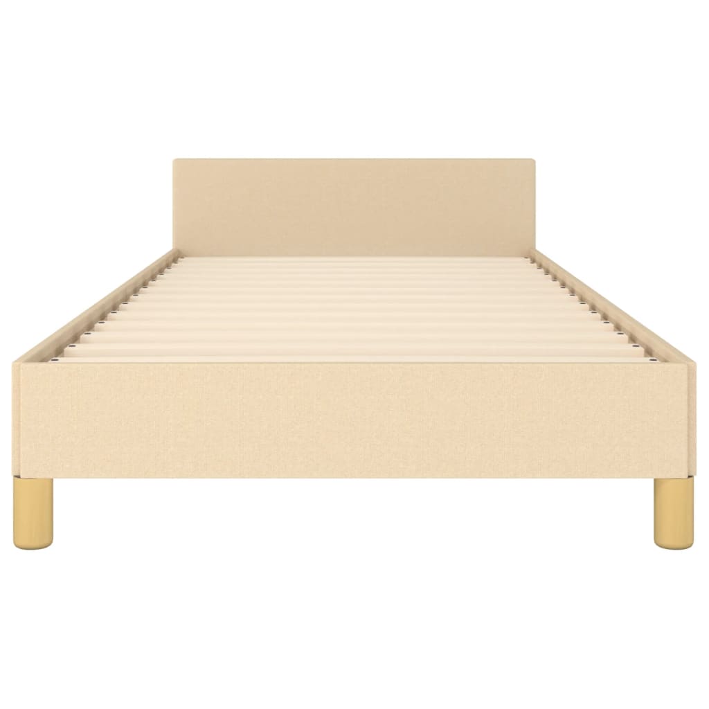 Okvir za krevet s uzglavljem krem 80x200 cm od tkanine