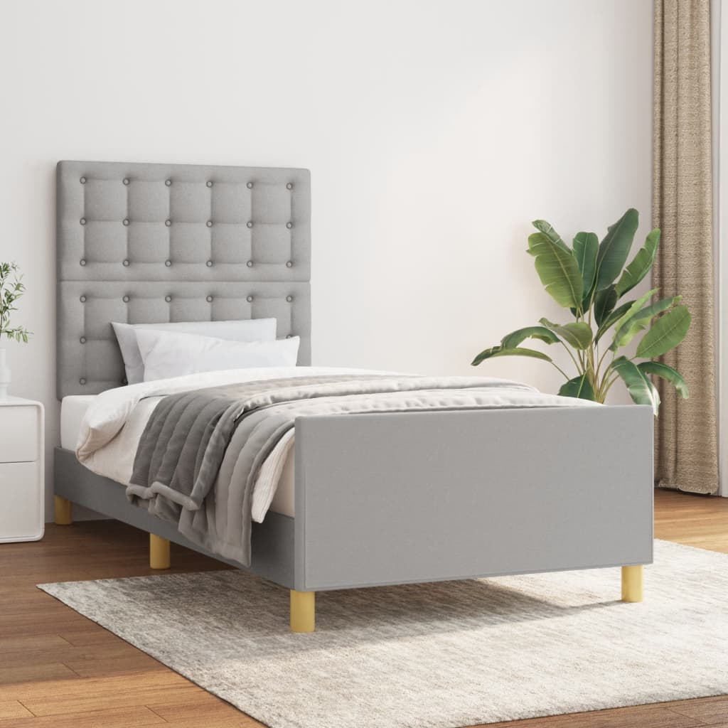 Okvir kreveta bez madraca svjetlosivi 100x200 cm od tkanine