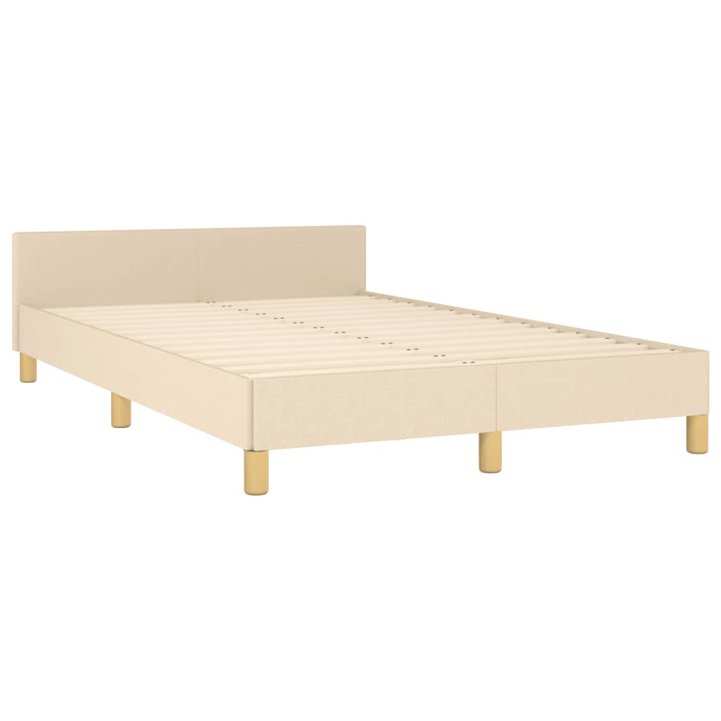 Okvir kreveta bez madraca krem 120 x 200 cm od tkanine