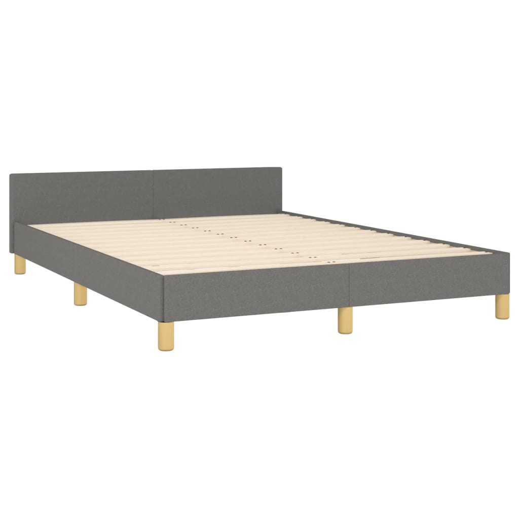 Okvir za krevet bez madraca tamnosivi 140 x 190 cm od tkanine