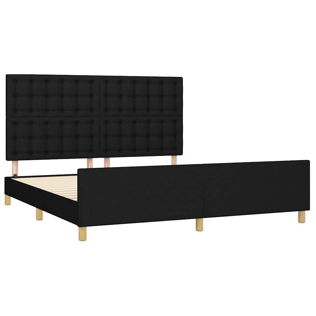Okvir za krevet bez madraca crni 160x200 cm od tkanine