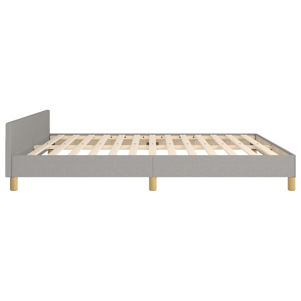 Okvir za krevet s uzglavljem svjetlosivi 180x200 cm od tkanine