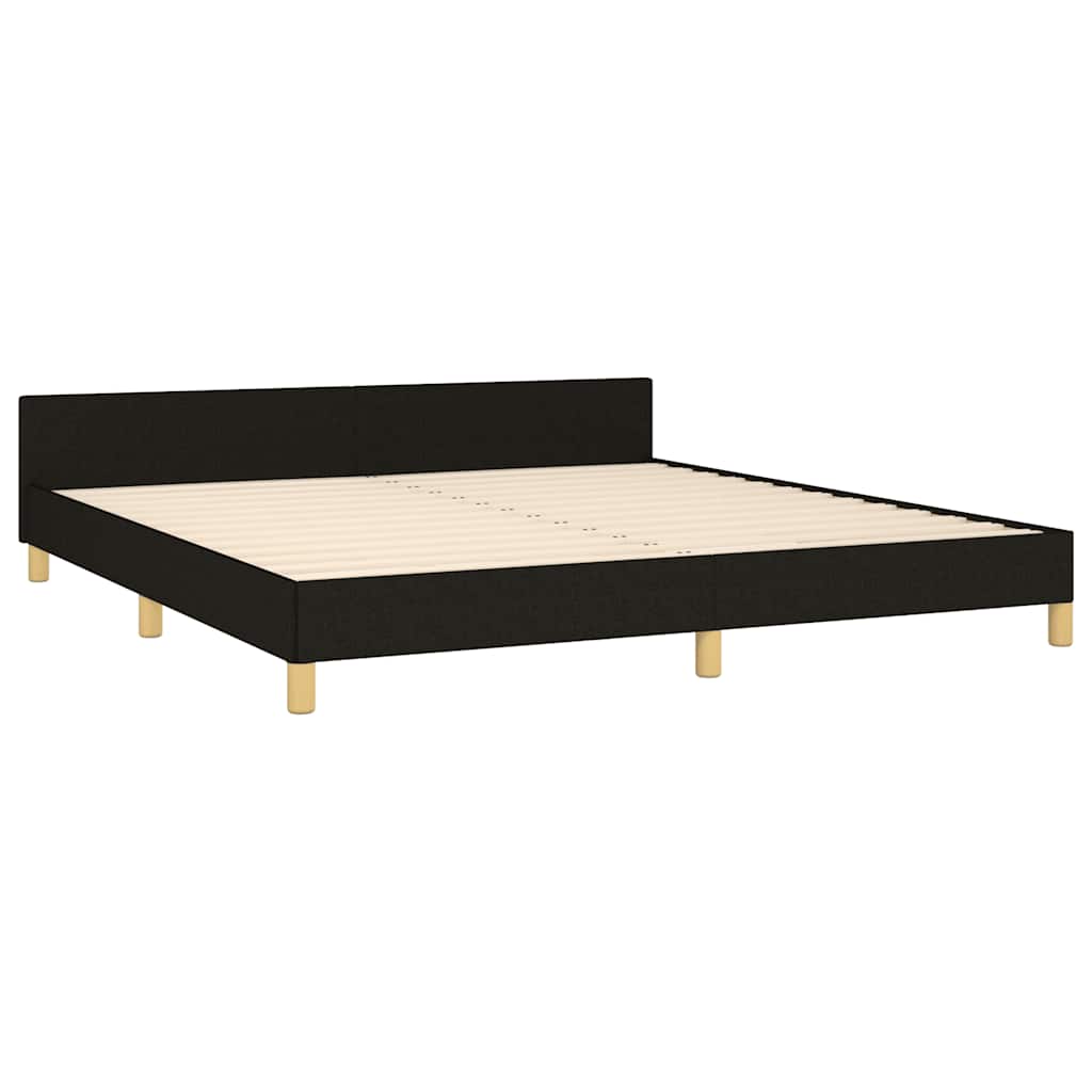 Okvir za krevet s uzglavljem crni 180 x 200 cm od tkanine
