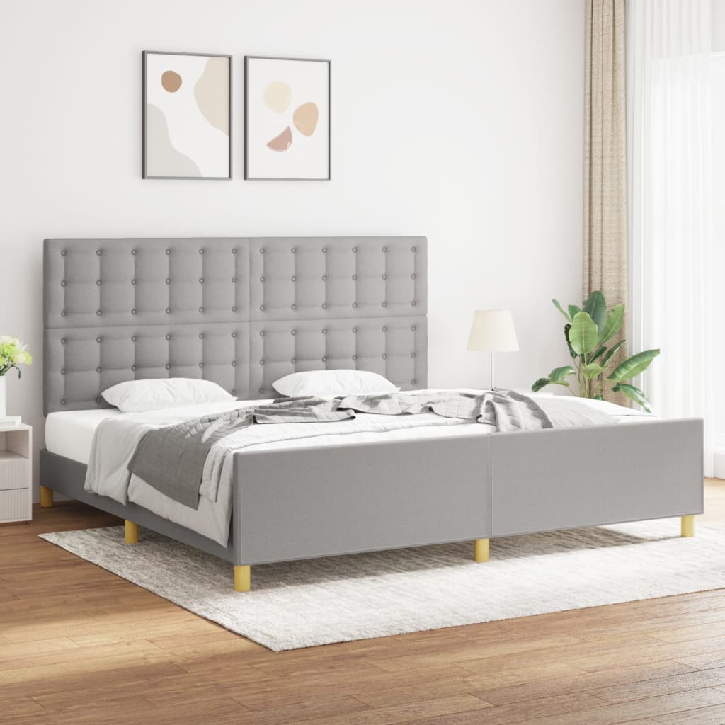 Okvir za krevet bez madraca svjetlosivi 200 x 200 cm od tkanine