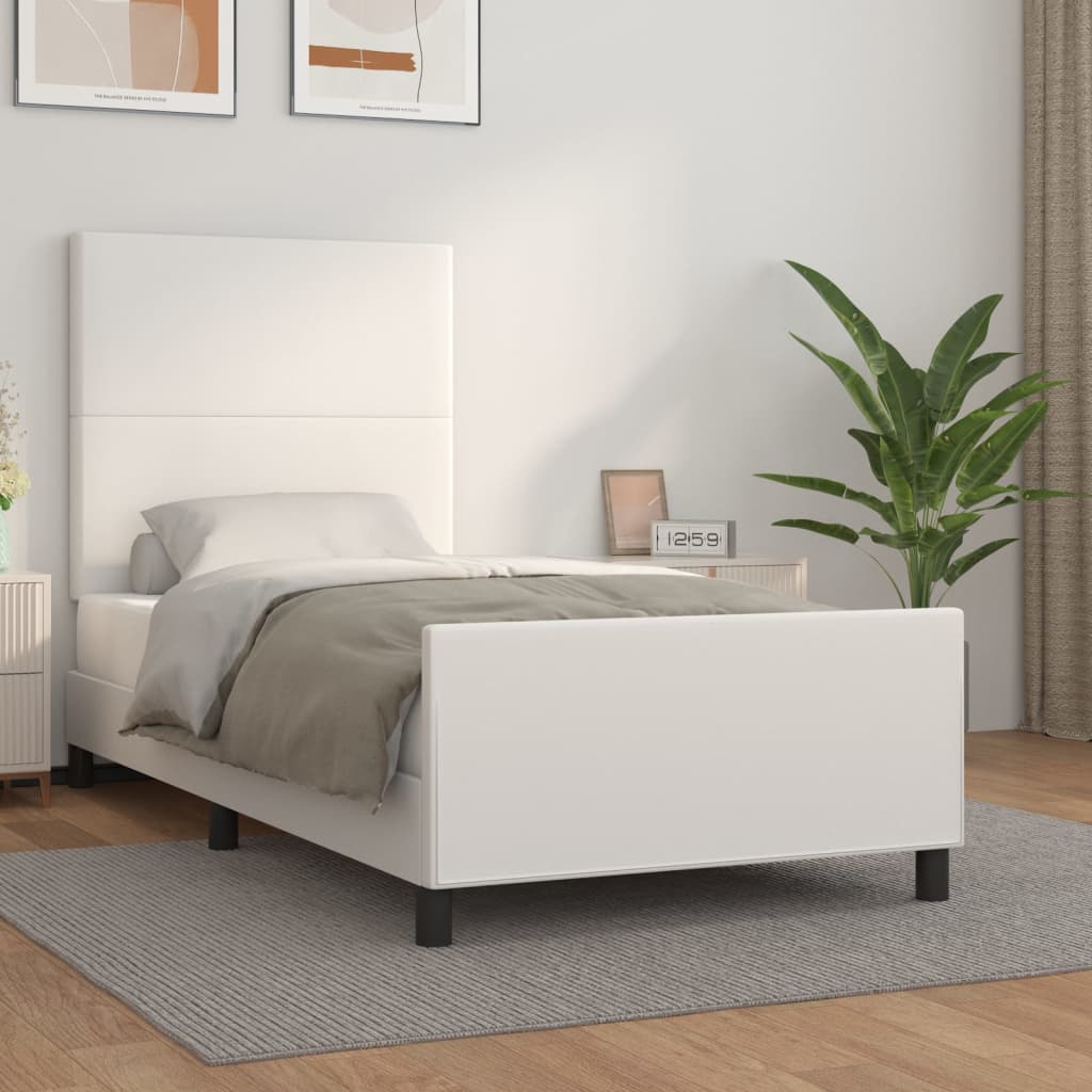Okvir za krevet s uzglavljem bijeli 80 x 200 cm od umjetne kože