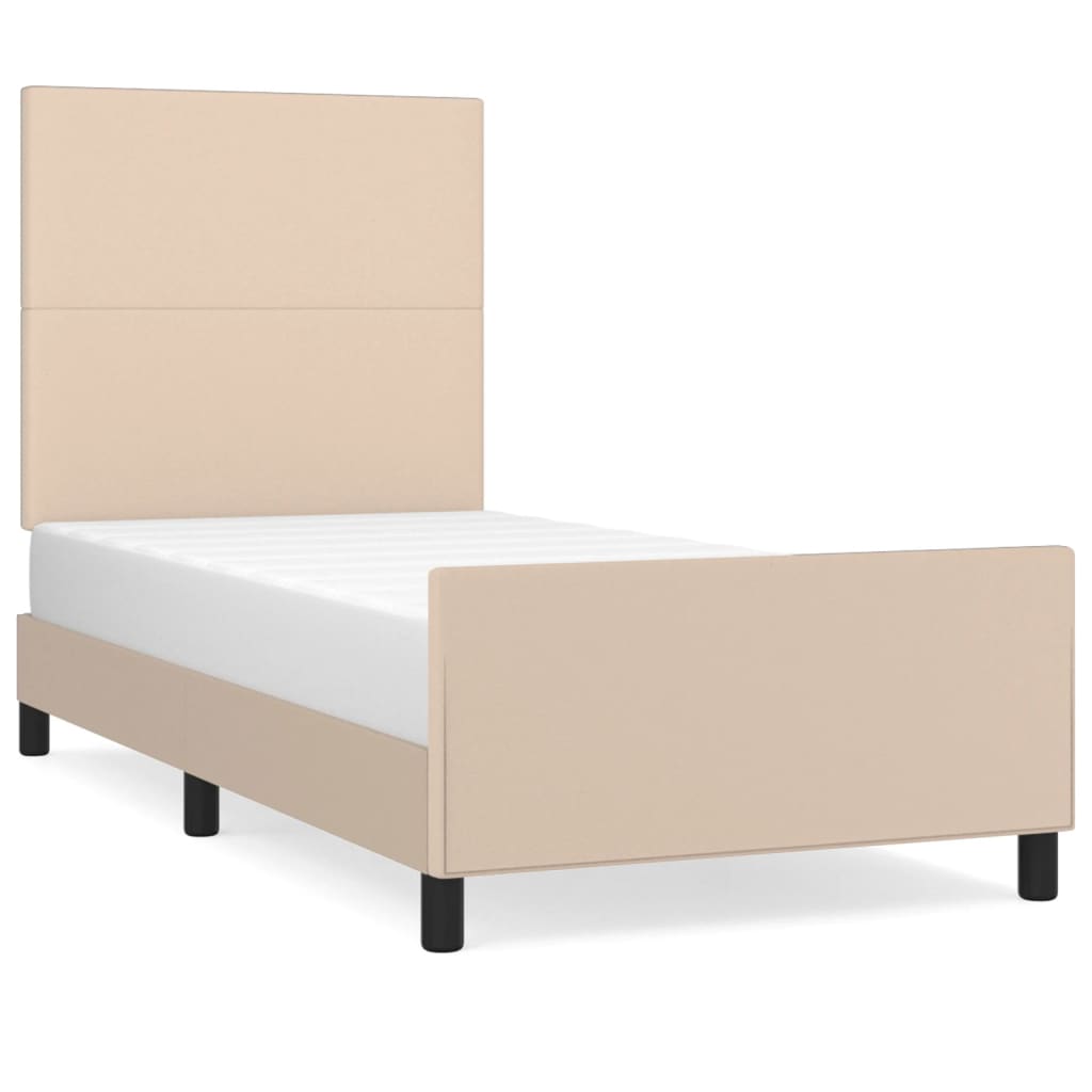 Okvir za krevet s uzglavljem cappuccino 90x200 cm umjetna koža