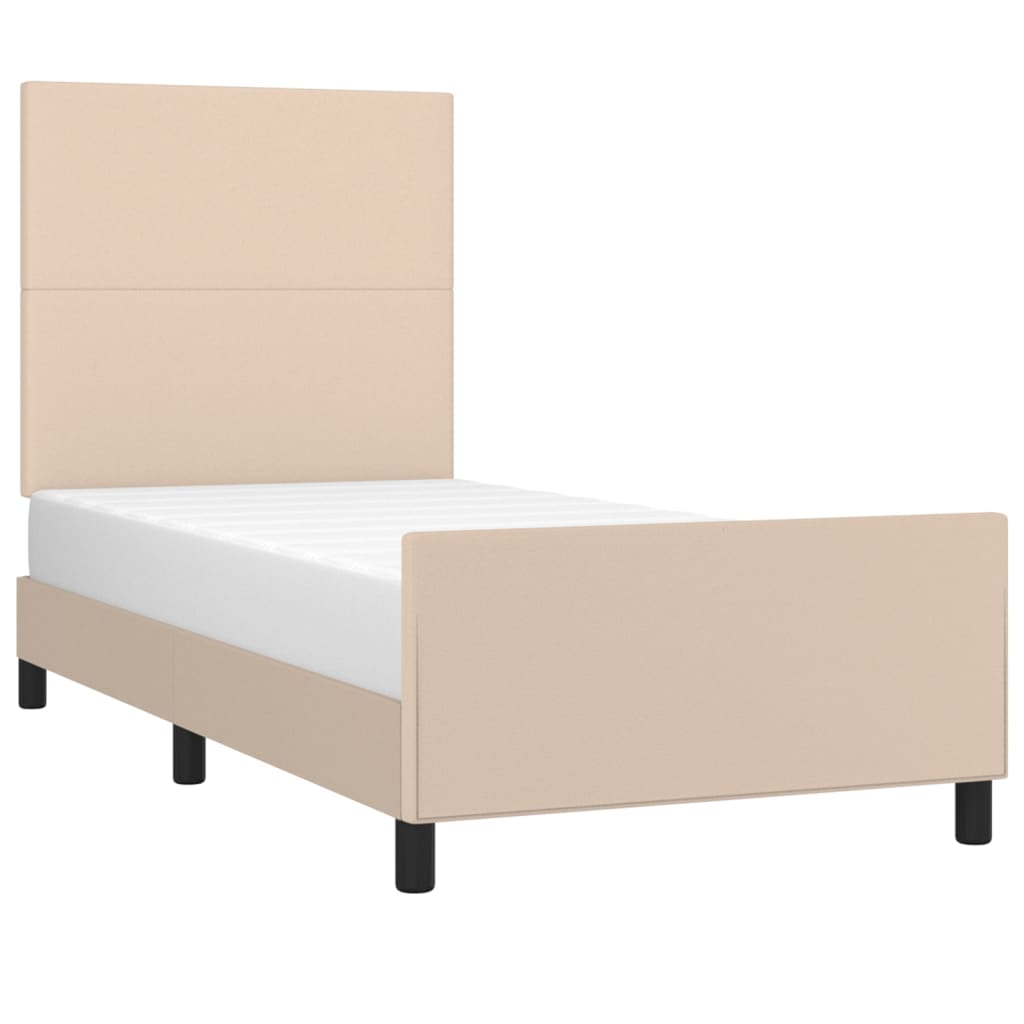 Okvir za krevet s uzglavljem cappuccino 90x200 cm umjetna koža