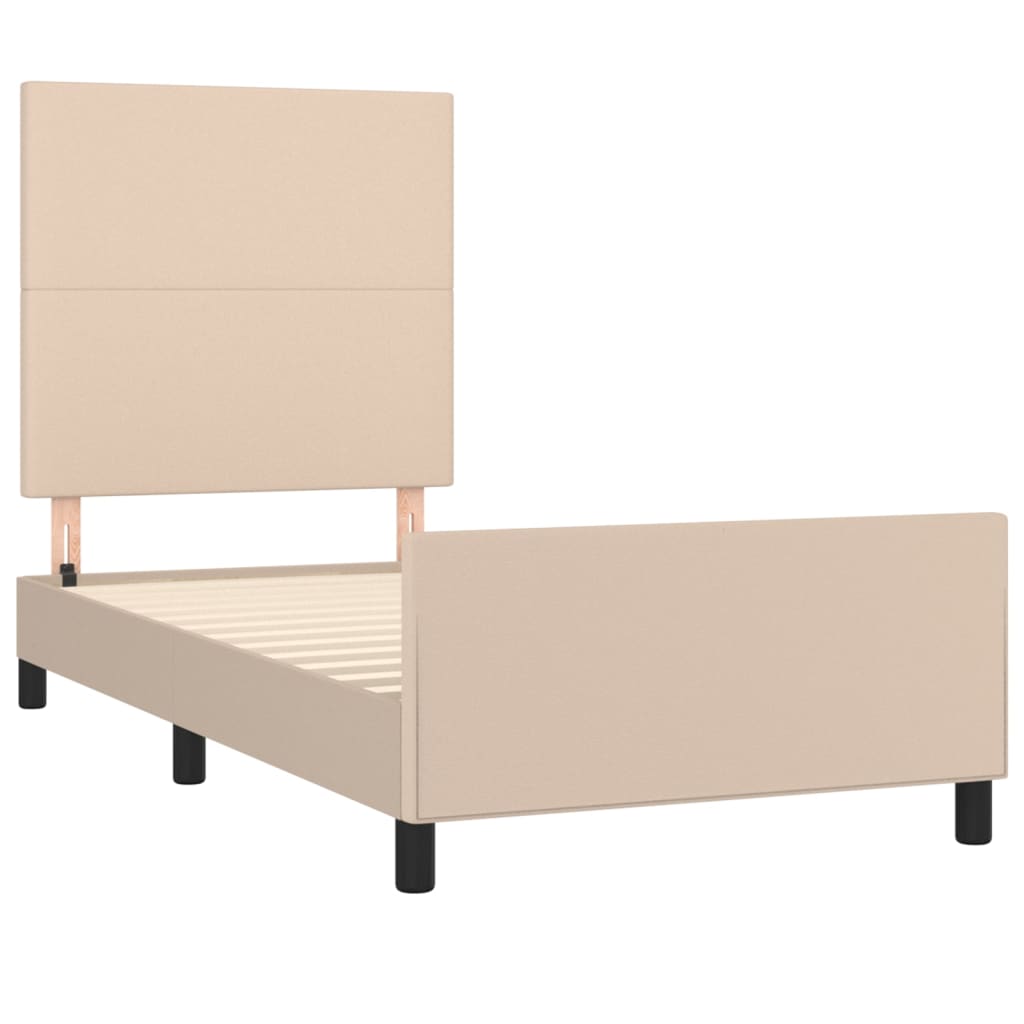 Okvir za krevet s uzglavljem cappuccino 90x200 cm umjetna koža