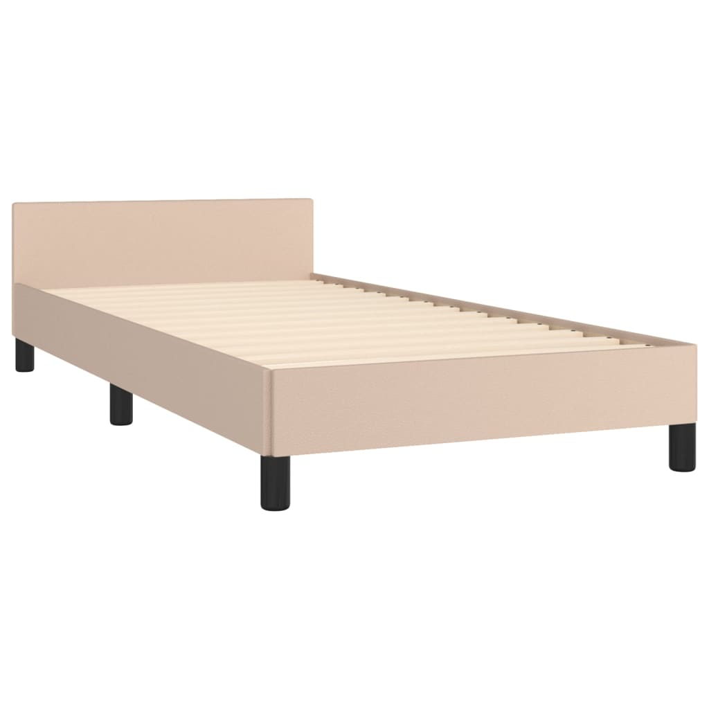 Okvir za krevet s uzglavljem cappuccino 90x200 cm umjetna koža