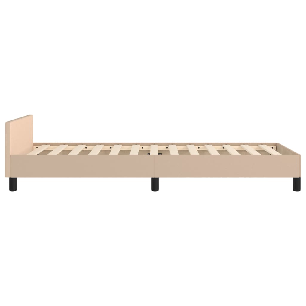 Okvir za krevet s uzglavljem cappuccino 90x200 cm umjetna koža