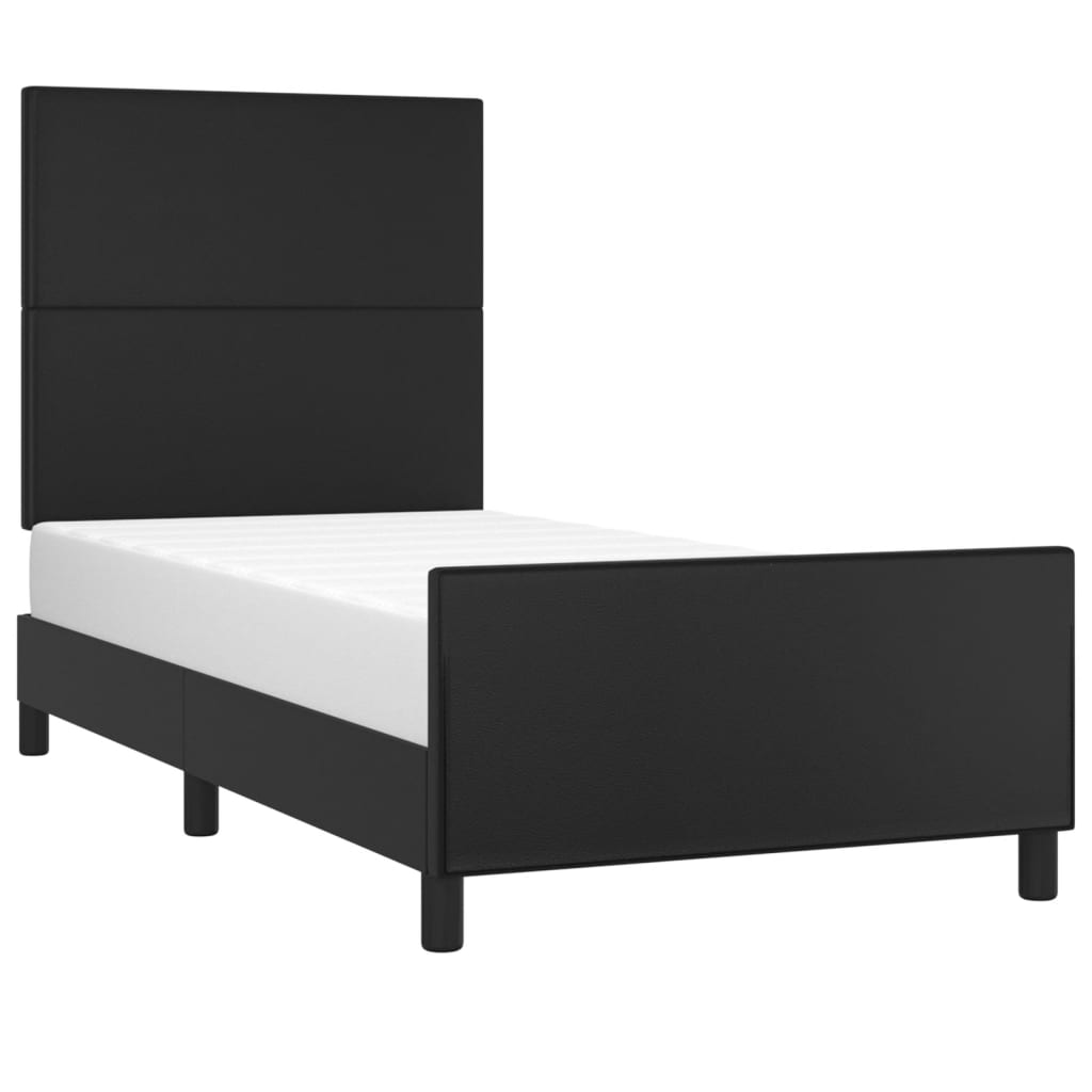 Okvir za krevet s uzglavljem crni 100x200 cm od umjetne kože