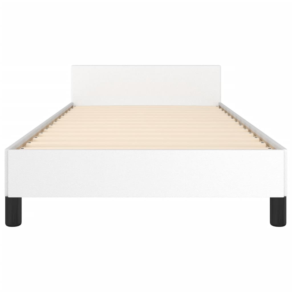 Okvir za krevet s uzglavljem bijeli 100x200 cm od umjetne kože