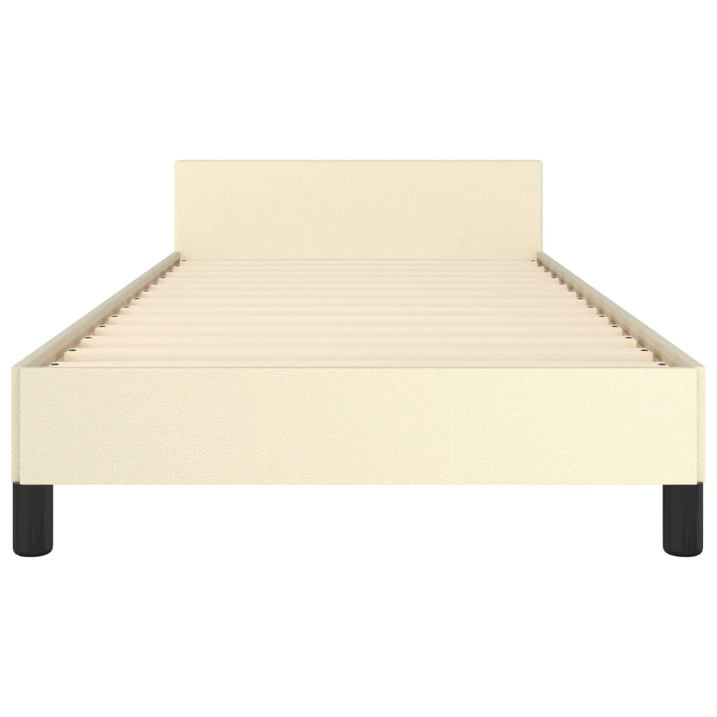 Okvir za krevet s uzglavljem krem 100x200 cm od umjetne kože