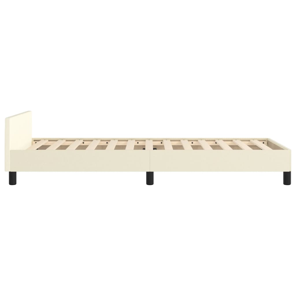 Okvir za krevet s uzglavljem krem 100x200 cm od umjetne kože