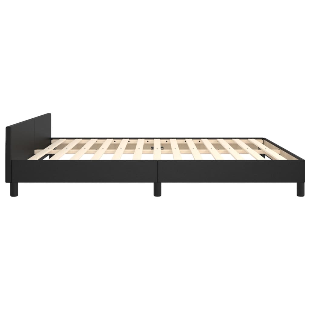 Okvir za krevet s uzglavljem crni 160x200 cm od umjetne kože