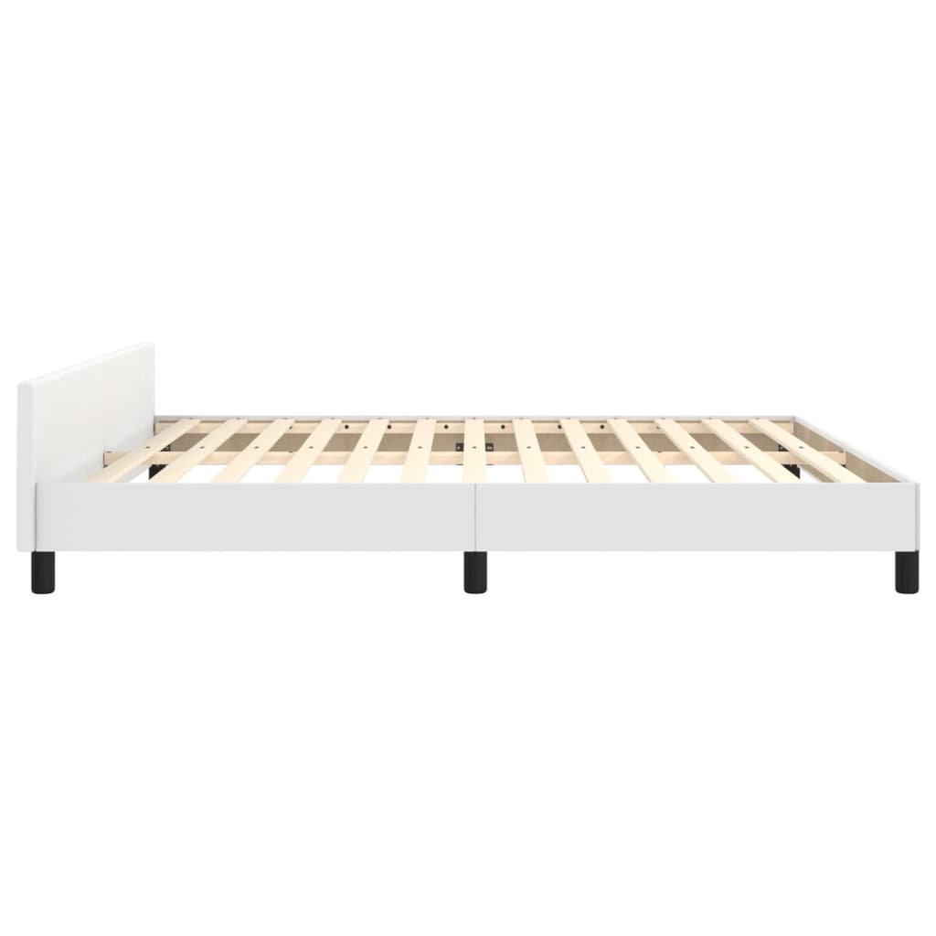 Okvir za krevet s uzglavljem bijeli 160x200 cm od umjetne kože