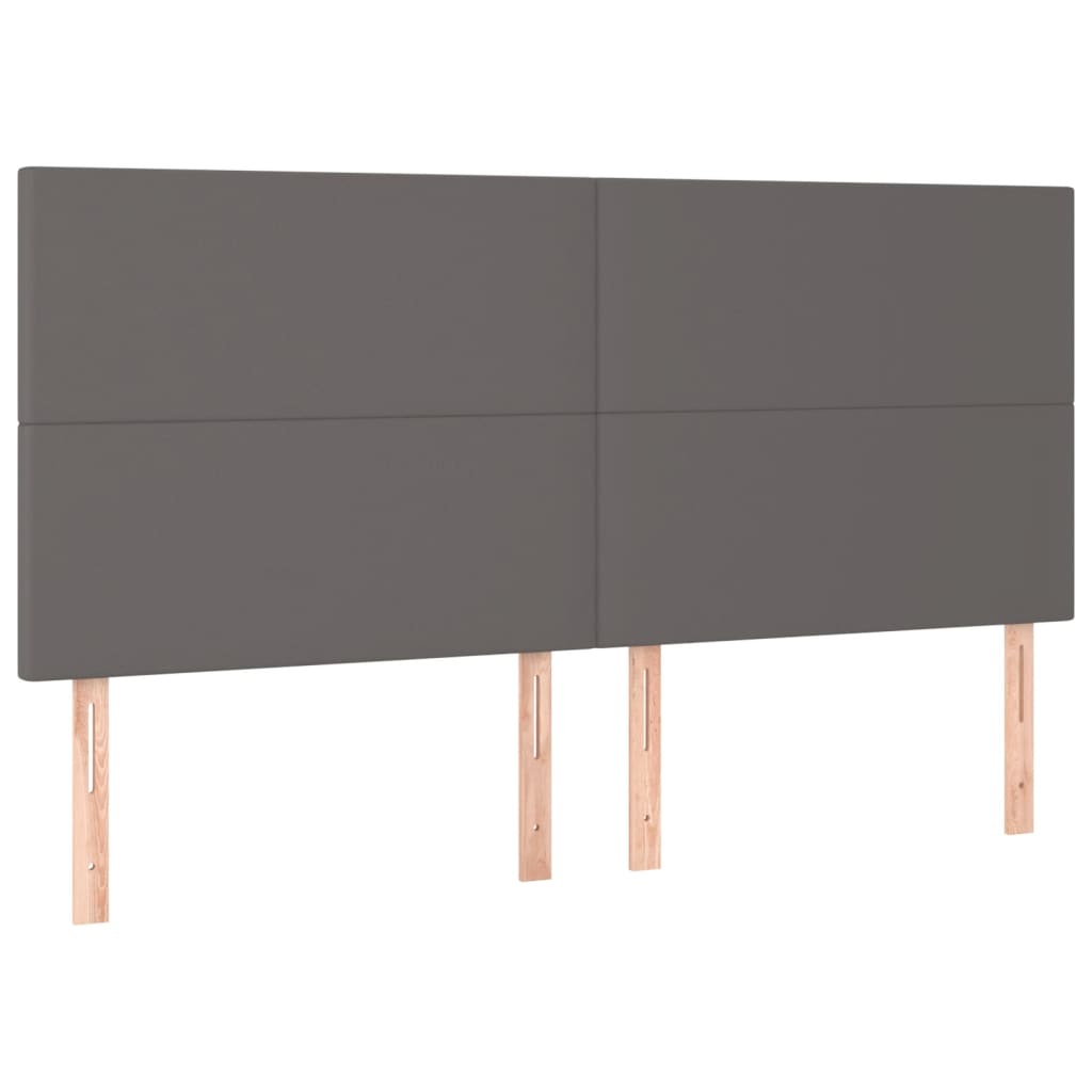 Okvir za krevet s uzglavljem sivi 160x200 cm od umjetne kože