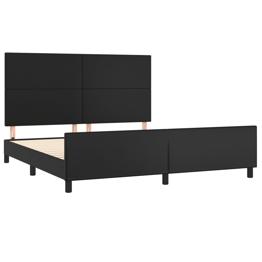 Okvir za krevet s uzglavljem crni 180x200 cm od umjetne kože