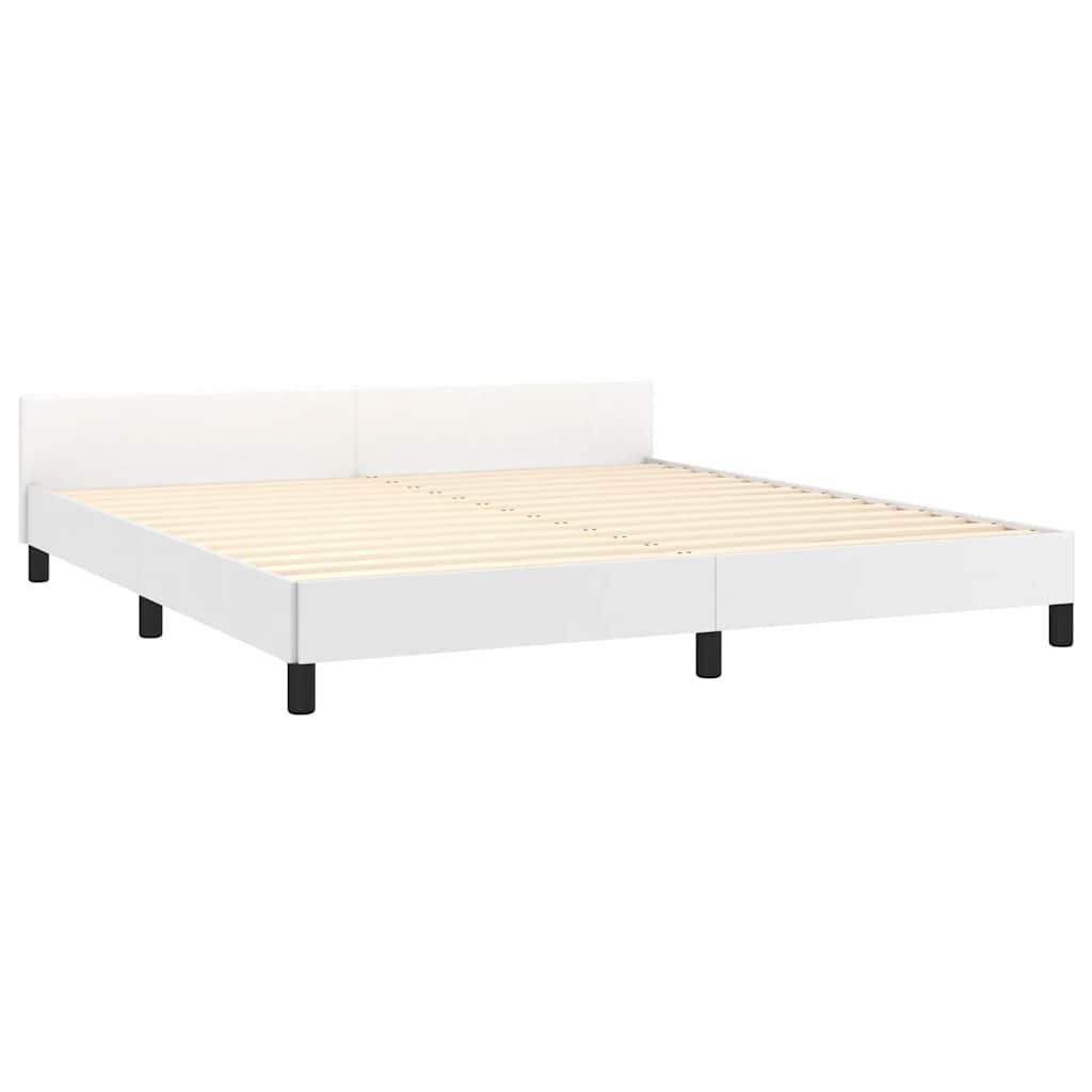 Okvir za krevet s uzglavljem bijeli 180x200 cm od umjetne kože