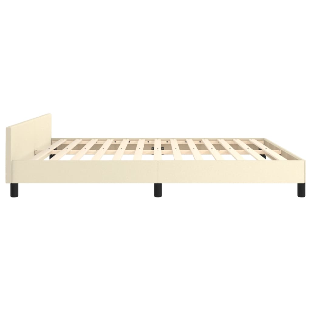 Okvir za krevet s uzglavljem krem 180x200 cm od umjetne kože