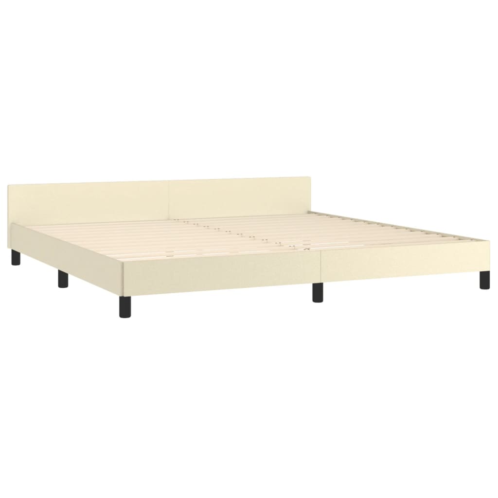 Okvir za krevet s uzglavljem krem 200x200 cm od umjetne kože